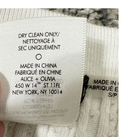 Alice + Olivia Baker Cable Knit Flare Mini Skirt in Soft White - Picture 14 of 14